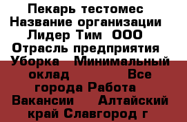 Пекарь-тестомес › Название организации ­ Лидер Тим, ООО › Отрасль предприятия ­ Уборка › Минимальный оклад ­ 30 000 - Все города Работа » Вакансии   . Алтайский край,Славгород г.